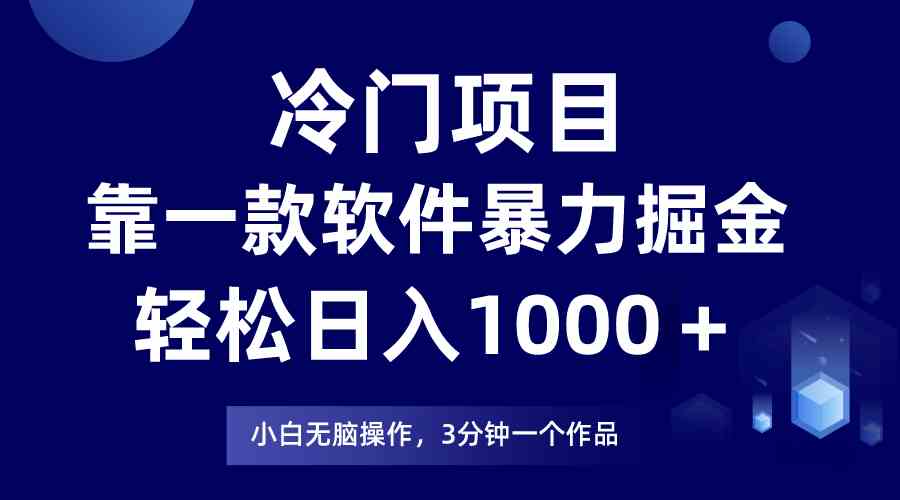 （9791期）冷门项目，靠一款软件暴力掘金日入1000＋，小白轻松上手第二天见收益-星空资源库