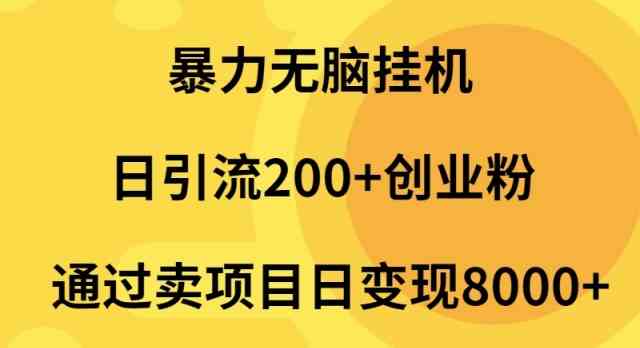 （9788期）暴力无脑挂机日引流200+创业粉通过卖项目日变现2000+-星空资源库